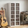 204 CD opbergrekken In Set Van 2, Blu Ray Torenstandaard Met Verstelbare Planken, Boekenkast organizer, Wit