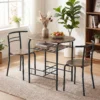 3 delige Eetgroep, Keukentafel En Stoelen Voor 2 Personen Met Rek, Woonkamer, Rustiek bruin Houtlook
