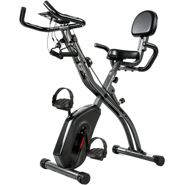 3 In 1 Hometrainer Fiets Opvouwbaar Stil Ligfiets Met LCD Monitor Bluetooth Hartslagsensor Weerstandsband