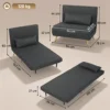 3 in 1 Opvouwbare Slaapstoel, Slaapfauteuil In Linnenlook Met Verstelbare Rugleuning En Dikke Bekleding, Grijs
