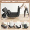 3 in 1 Opvouwbare Slaapstoel, Slaapfauteuil In Linnenlook Met Verstelbare Rugleuning En Dikke Bekleding, Grijs