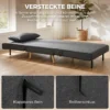 3 in 1 Opvouwbare Slaapstoel, Slaapfauteuil In Linnenlook Met Verstelbare Rugleuning En Dikke Bekleding, Grijs