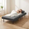 3 in 1 Opvouwbare Slaapstoel, Slaapfauteuil In Linnenlook Met Verstelbare Rugleuning En Dikke Bekleding, Grijs