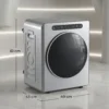5kg Ablufttrockner, 1000W Compacte Vrijstaande Voorlader Wasdroger Met Roestvrijstalen Trommel, Timer, Zilver