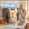 5kg Ablufttrockner, 1000W Compacte Vrijstaande Voorlader Wasdroger Met Roestvrijstalen Trommel, Timer, Zilver