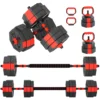 6 in 1 Dumbbell Set Korte Halter Set Korte Halters Lange Halters Verstelbaar 30 KG Voor Krachttraining Thuis