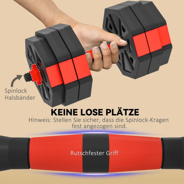 6 in 1 Dumbbell Set Korte Halter Set Korte Halters Lange Halters Verstelbaar 30 KG Voor Krachttraining Thuis
