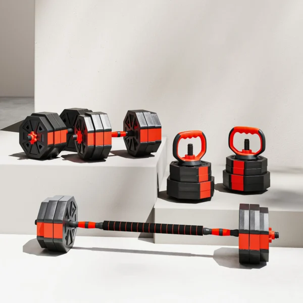 6 in 1 Dumbbell Set Korte Halter Set Korte Halters Lange Halters Verstelbaar 30 KG Voor Krachttraining Thuis