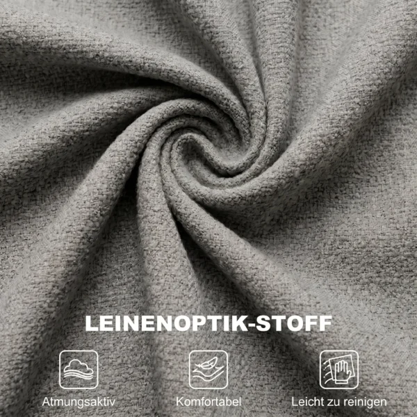 Accentstoel Met 360° Draaivoet, Vrijetijdsclubstoel, Stoffen Bekleding In Linnenlook, Met Kussen In Lichtgrijs