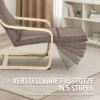Accentstoel, Relaxstoel Met Verstelbaar Voetgedeelte, Berkenhouten Frame, Tot 120 Kg, 66,5 X 94 X 100 Cm, Bruin