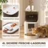 Automatische Kattenvoerautomaat, 2,4G WLAN, 4L, App besturing, 1 10 Maaltijden, 10s Voeroproep