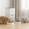 Automatische Kattenvoerdispenser Met Timer, Portieverdeling En 2 Roestvrijstalen Kommen