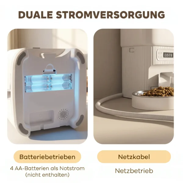 Automatische Kattenvoerdispenser Met Timer, Portieverdeling En 2 Roestvrijstalen Kommen