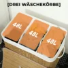 Bamboe Wasmand Met Deksel 3 Vakken 144L Wasverzamelaar Met Touwgrepen, Uitneembare Waszak