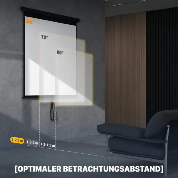 Beamer Scherm 152 X 152 Cm 85 Inch 1:1 HD 4K Projectiescherm Voor Thuisbioscoop Kantoorpresentaties