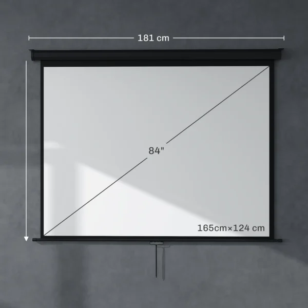 Beamer Scherm 171 X 128 Cm 84 Inch 4:3 HD 4K Projectiescherm Kunststof, Metaal Home Cinema