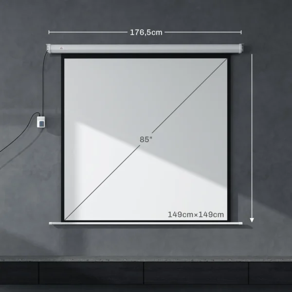 Beamer Scherm 176,5 X 176,5 Cm 85 Inch 1:1 HD 4K Rol scherm Voor Thuisbioscoop Voor Kantoorpresentaties