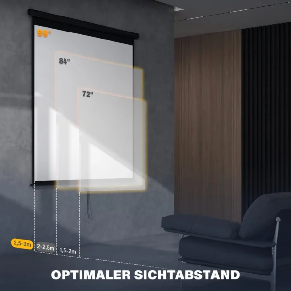 Beamer Scherm 178 X 178 Cm 99 Inch 1:1 HD 4K Projectiescherm Voor Thuisbioscoop Kantoorpresentaties