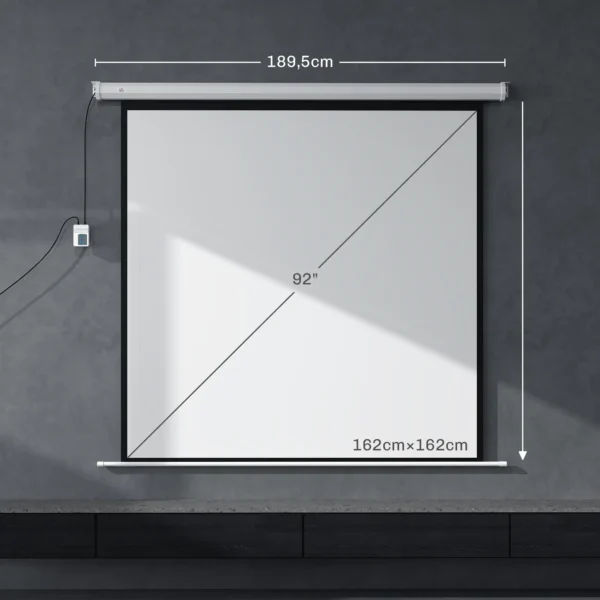 Beamer Scherm 189,5 X 189,5 Cm 92 Inch 1:1 HD 4K Rollo Scherm Voor Thuisbioscoop Voor Kantoorpresentaties