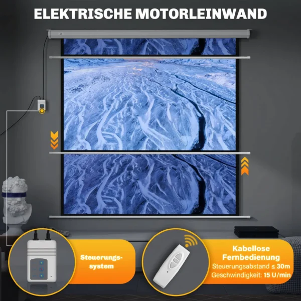 Beamer Scherm 189,5 X 189,5 Cm 92 Inch 1:1 HD 4K Rollo Scherm Voor Thuisbioscoop Voor Kantoorpresentaties