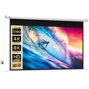 Beamer Scherm, Projectiescherm, 16:9, 100 Inch, Afstandsbediening, Motor