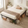 Bedframe, 140 X 200 Cm Metalen Bed Met Opbergruimte Onder Het Bed, Metalen Frame Met Lattenbodem, Geen Boxspring Nodig