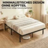 Bedframe, 140 X 200 Cm Metalen Bed Met Opbergruimte Onder Het Bed, Metalen Frame Met Lattenbodem, Geen Boxspring Nodig