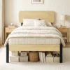 Bedframe 90 X 200 Cm Met Hoofdeinde, Platformbed, Eenpersoonsbed Met Opbergruimte Onder Het Bed