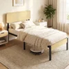 Bedframe 90 X 200 Cm Met Hoofdeinde, Platformbed, Eenpersoonsbed Met Opbergruimte Onder Het Bed