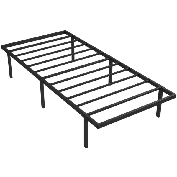 Bedframe, 90 X 200 Cm Metalen Bed Met Opbergruimte Onder Het Bed, Metalen Frame Met Lattenbodem, Geen Boxspring Nodig