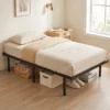 Bedframe, 90 X 200 Cm Metalen Bed Met Opbergruimte Onder Het Bed, Metalen Frame Met Lattenbodem, Geen Boxspring Nodig