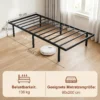 Bedframe, 90 X 200 Cm Metalen Bed Met Opbergruimte Onder Het Bed, Metalen Frame Met Lattenbodem, Geen Boxspring Nodig