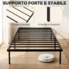 Bedframe, 90 X 200 Cm Metalen Bed Met Opbergruimte Onder Het Bed, Metalen Frame Met Lattenbodem, Geen Boxspring Nodig
