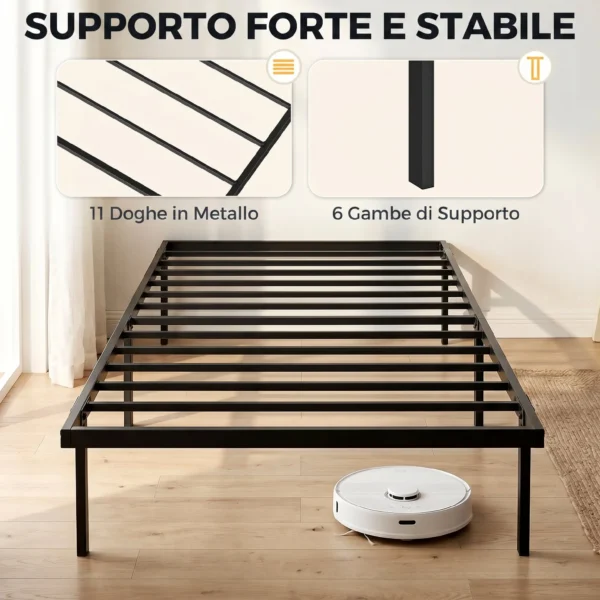Bedframe, 90 X 200 Cm Metalen Bed Met Opbergruimte Onder Het Bed, Metalen Frame Met Lattenbodem, Geen Boxspring Nodig
