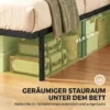 Bedframe, 90 X 200 Cm Metalen Bed Met Opbergruimte Onder Het Bed, Metalen Frame Met Lattenbodem, Geen Boxspring Nodig