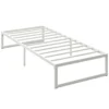 Bedframe Met Opbergruimte En Stalen Lattenbodem, 32,5 Cm Hoog, Geluidsarm, 200 X 90 Cm, Wit