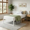 Bedframe Met Opbergruimte En Stalen Lattenbodem, 32,5 Cm Hoog, Geluidsarm, 200 X 90 Cm, Wit