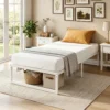 Bedframe Met Opbergruimte En Stalen Lattenbodem, 32,5 Cm Hoog, Geluidsarm, 200 X 90 Cm, Wit