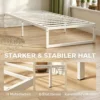 Bedframe Met Opbergruimte En Stalen Lattenbodem, 32,5 Cm Hoog, Geluidsarm, 200 X 90 Cm, Wit