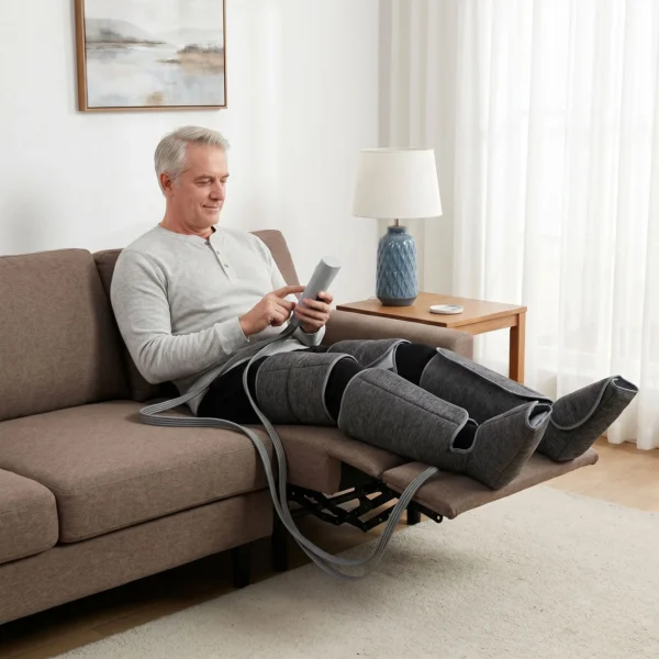 Beenmassager Met Warmte, Compressie, 3 Automatische Modi & 3 Intensiteiten, Voet En Kuitmassageapparaat