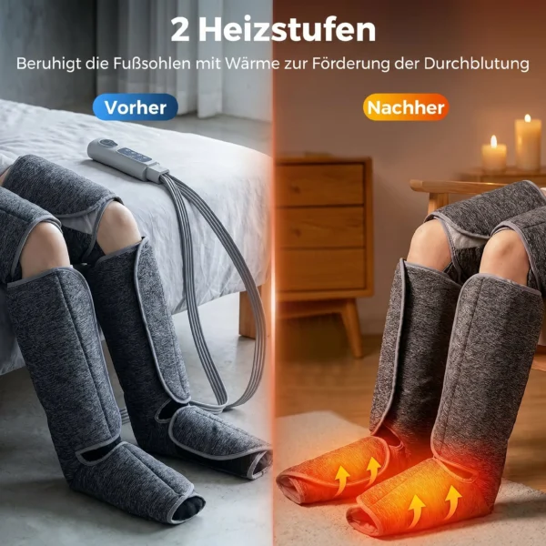 Beenmassager Met Warmte, Compressie, 3 Automatische Modi & 3 Intensiteiten, Voet En Kuitmassageapparaat