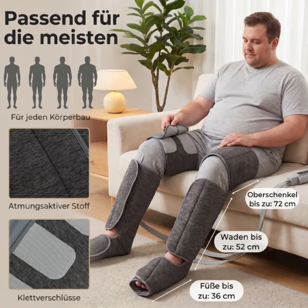 Beenmassager Met Warmte, Compressie, 3 Automatische Modi & 3 Intensiteiten, Voet En Kuitmassageapparaat