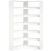 Boekenkast Met 7 Niveaus, L vormig Hoekrek Met Antislip Rugbescherming, Wit Met Houtlook
