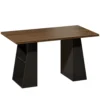 Bureau Met 4 Open Planken, Industrieel Ontwerp, 140 Cm, Bruin Zwart