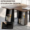 Bureau Met 4 Open Planken, Industrieel Ontwerp, 140 Cm, Bruin Zwart