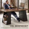 Bureau Met 4 Open Planken, Industrieel Ontwerp, 140 Cm, Bruin Zwart