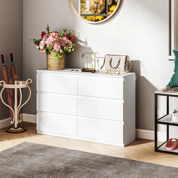 Commode Met 3 Lades, Moderne Opbergmeubels Voor De Slaapkamer, Wit