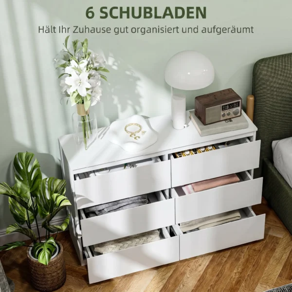 Commode Met 3 Lades, Moderne Opbergmeubels Voor De Slaapkamer, Wit