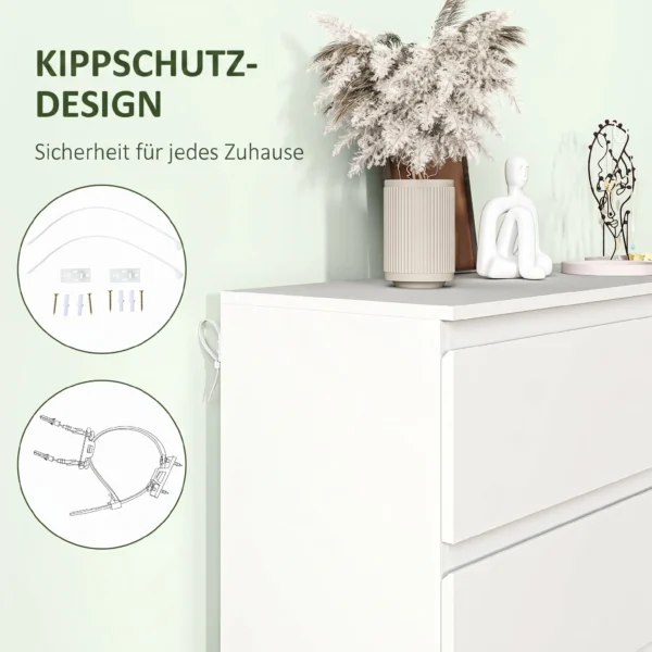Commode Met 3 Lades, Moderne Opbergmeubels Voor De Slaapkamer, Wit