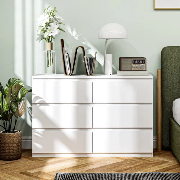 Commode Met 3 Lades, Moderne Opbergmeubels Voor De Slaapkamer, Wit